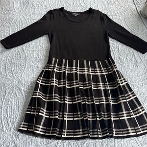 BCX Black and White Checkered Dress